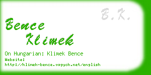 bence klimek business card